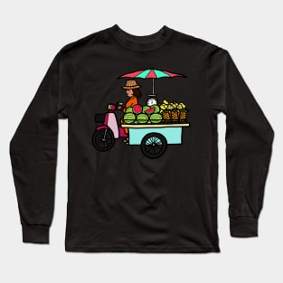 Street food motorcycle selling tropical fresh fruit, Thailand. Long Sleeve T-Shirt